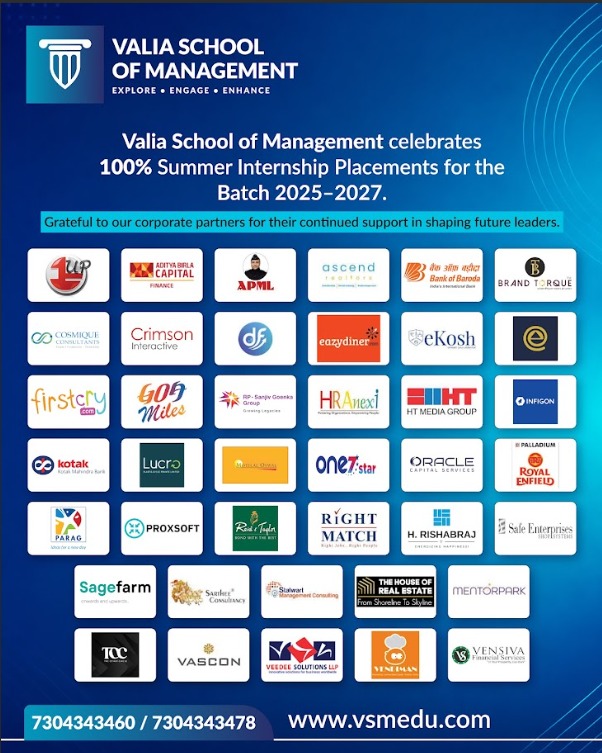 Valia Internship Placement of 2025-27